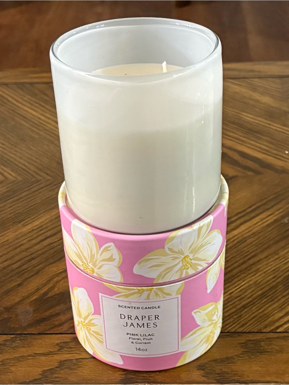 Draper James Pink Lilac Floral Scented Candle - Pink and White